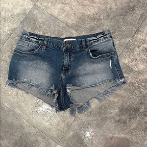 O'Neill Blue Frayed Jean Shorts